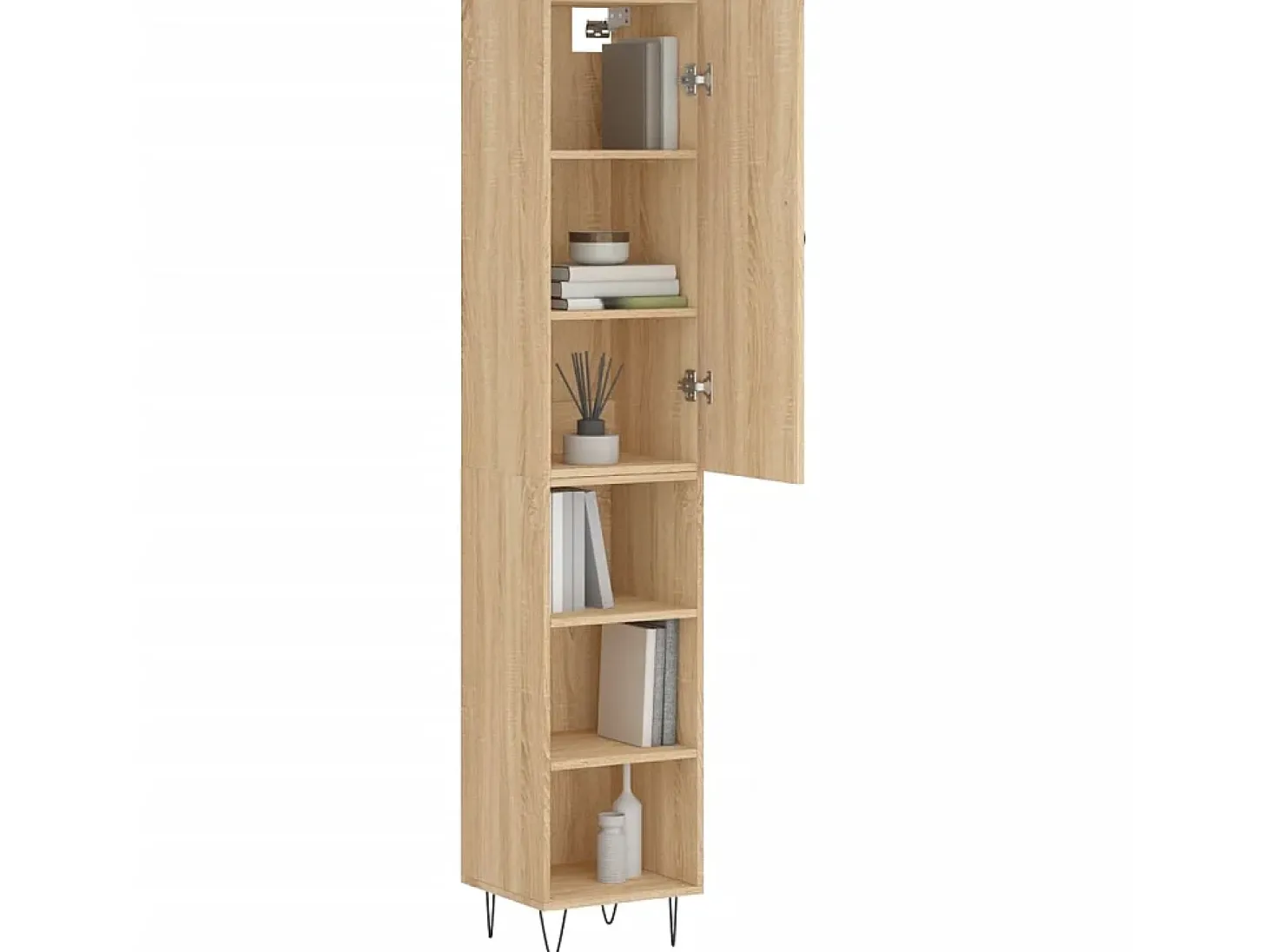 Aparador de madera contrachapada roble Sonoma 34,5x34x180 cm ES97146