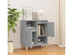 Aparador de madera contrachapada gris hormigón 60x35x70 cm ES19056