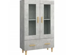 Aparador de madera contrachapada gris hormigón 70x31x115 cm ES45661