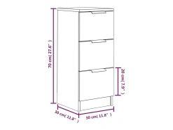 Aparador de madera contrachapada roble Sonoma 30x30x70 cm