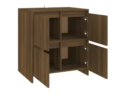Aparador de madera contrachapada marrón roble 70x41x75 cm ES65498