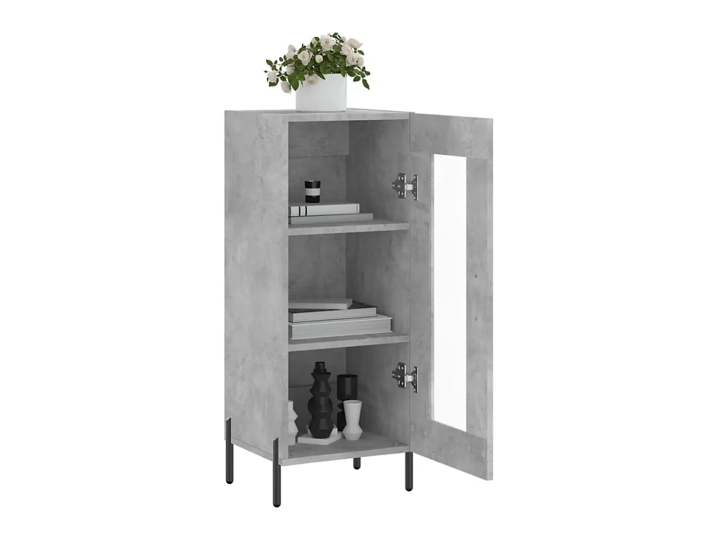 Aparador de madera contrachapada gris hormigón 34,5x34x90 cm ES20045