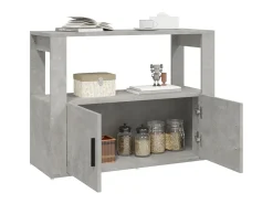 Aparador de madera contrachapada gris hormigón 80x30x60 cm ES19089