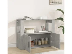 Aparador de madera contrachapada gris hormigón 80x30x60 cm ES19089
