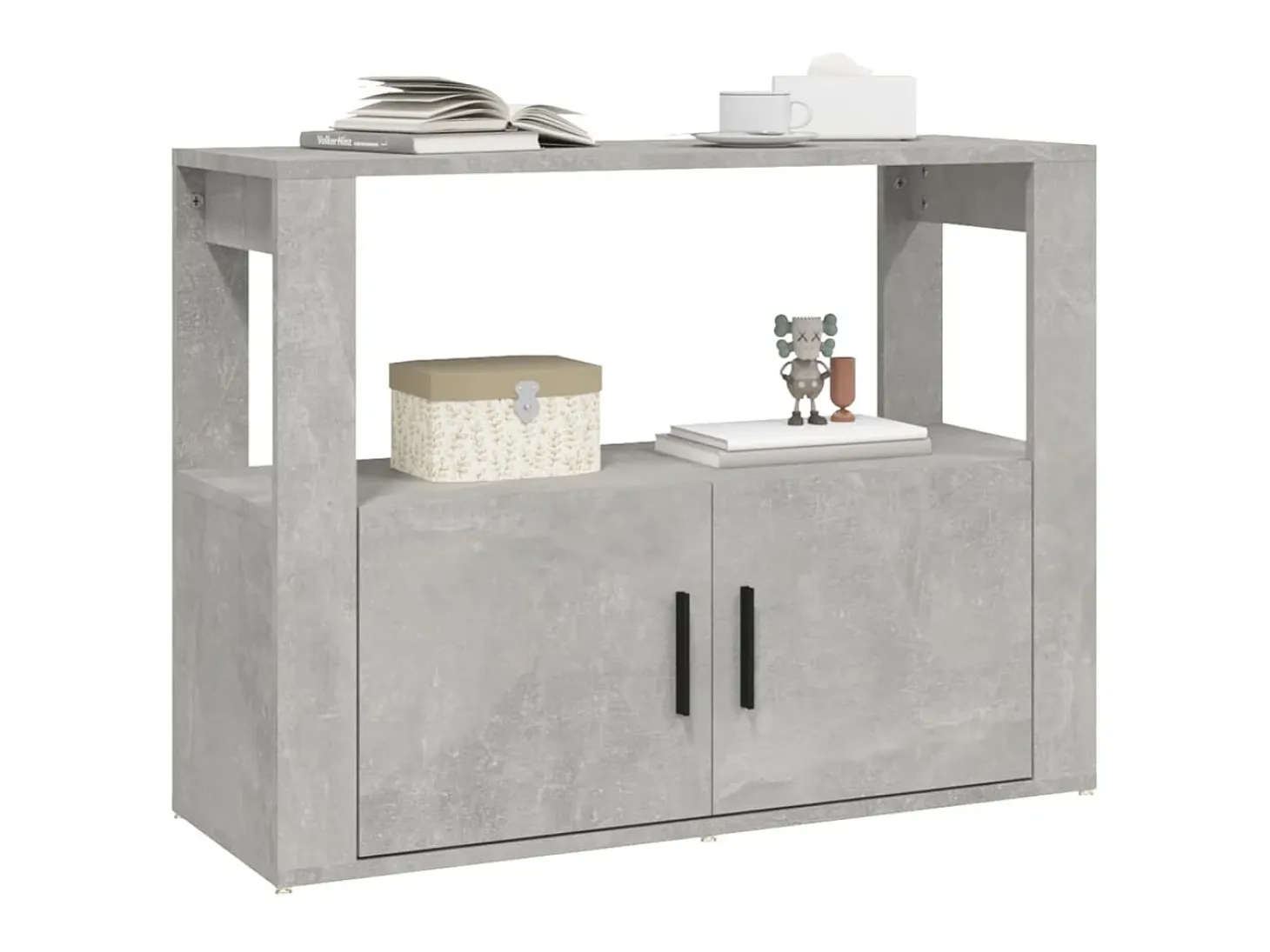 Aparador de madera contrachapada gris hormigón 80x30x60 cm ES19089