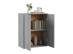 Aparador de madera contrachapada gris Sonoma 60x30x75 cm ES948434