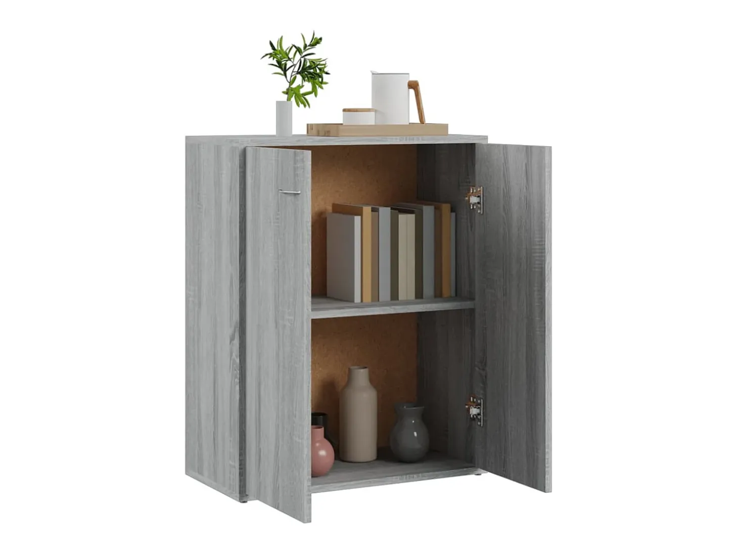 Aparador de madera contrachapada gris Sonoma 60x30x75 cm ES948434