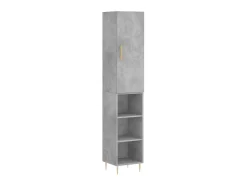 Aparador de madera contrachapada gris hormigón 34,5x34x180 cm ES84844