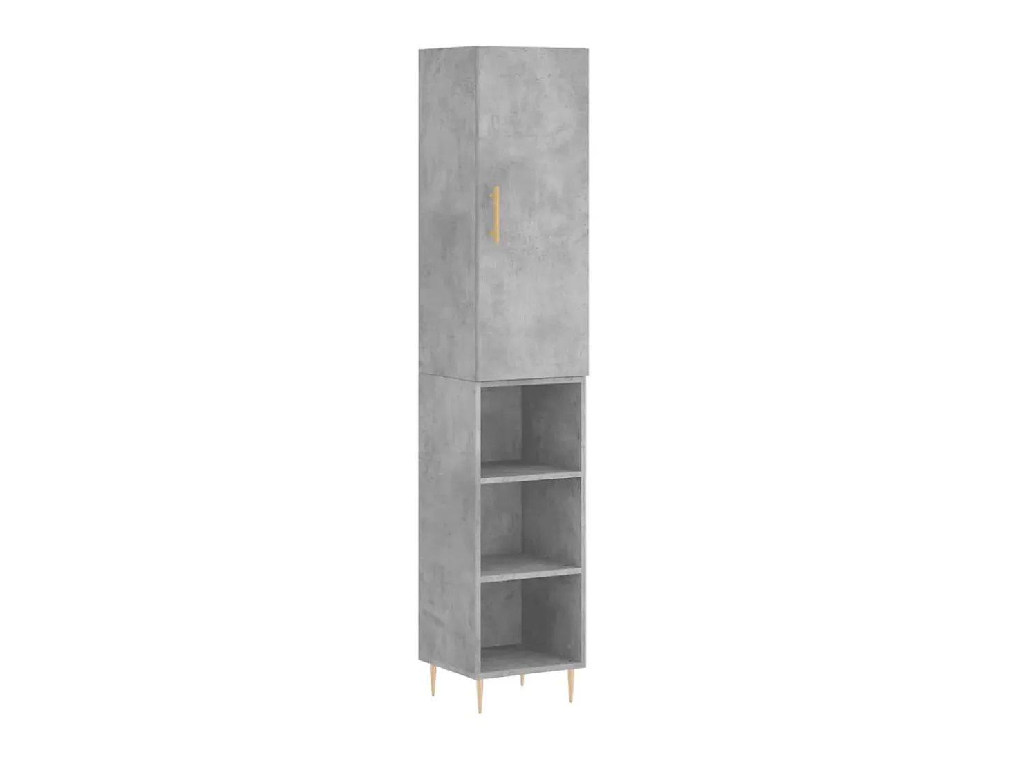 Aparador de madera contrachapada gris hormigón 34,5x34x180 cm ES84844