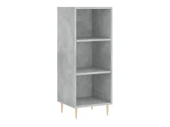Aparador de madera contrachapada gris hormigón 34,5x34x180 cm ES84844