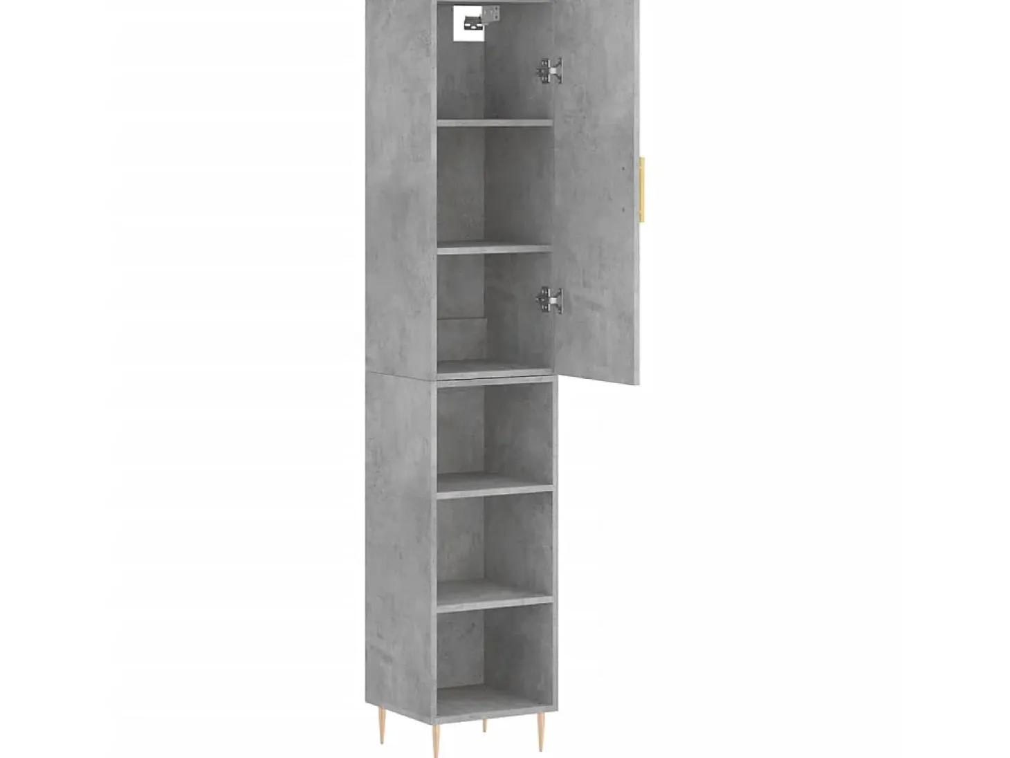 Aparador de madera contrachapada gris hormigón 34,5x34x180 cm ES84844