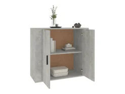 Aparador de madera contrachapada gris hormigón 80x33x70 cm