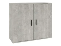 Aparador de madera contrachapada gris hormigón 80x33x70 cm