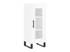 Aparador de madera contrachapada blanco brillante 34,5x34x90 cm ES78144