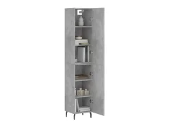 Aparador de madera contrachapada gris hormigón 34,5x34x180 cm ES92456