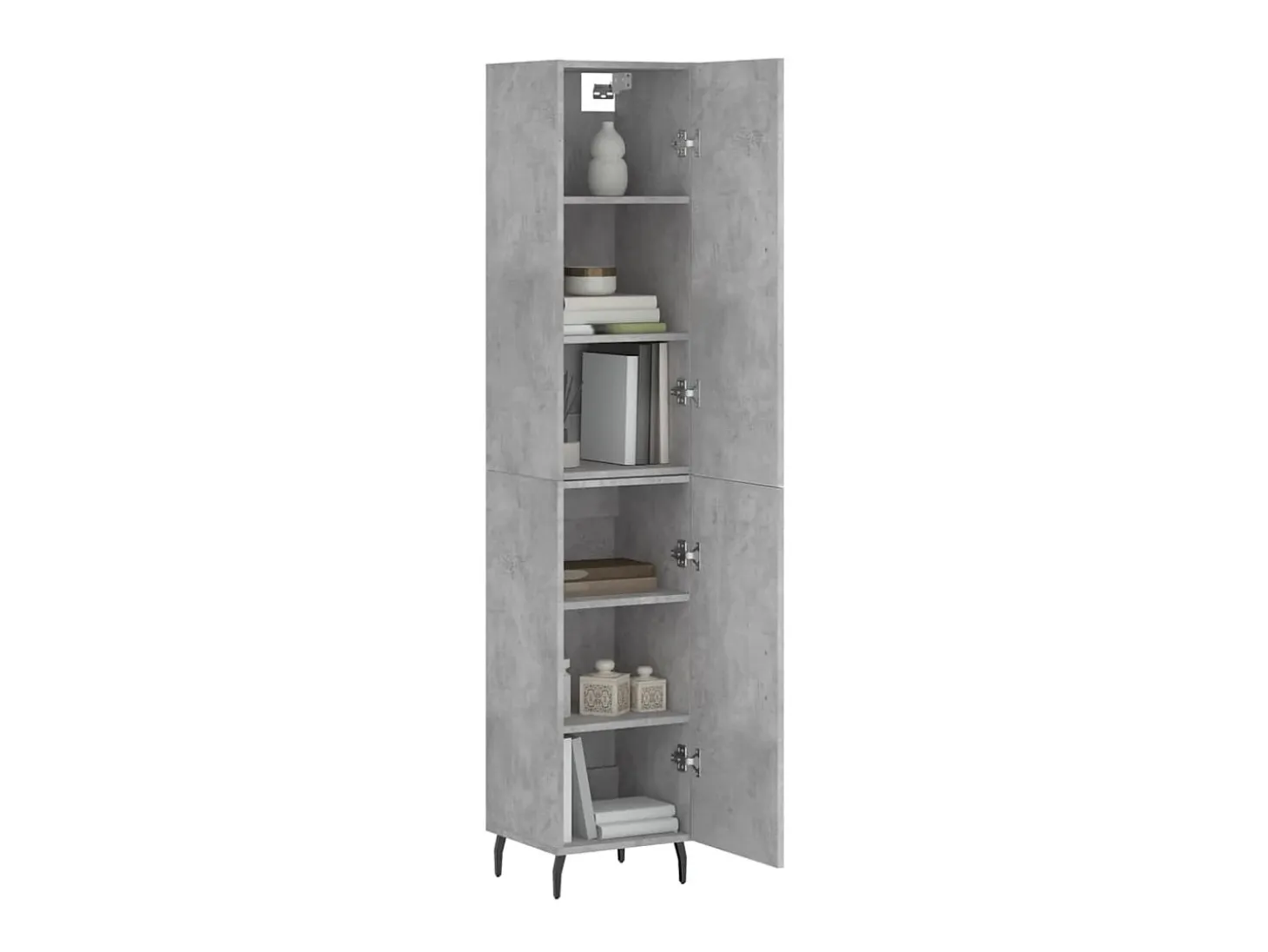 Aparador de madera contrachapada gris hormigón 34,5x34x180 cm ES92456