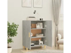 Aparador de madera contrachapada gris hormigón 70x34x90 cm