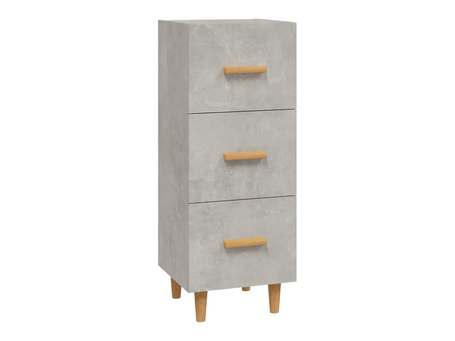 Aparador de madera contrachapada gris hormigón 34,5x34x90 cm