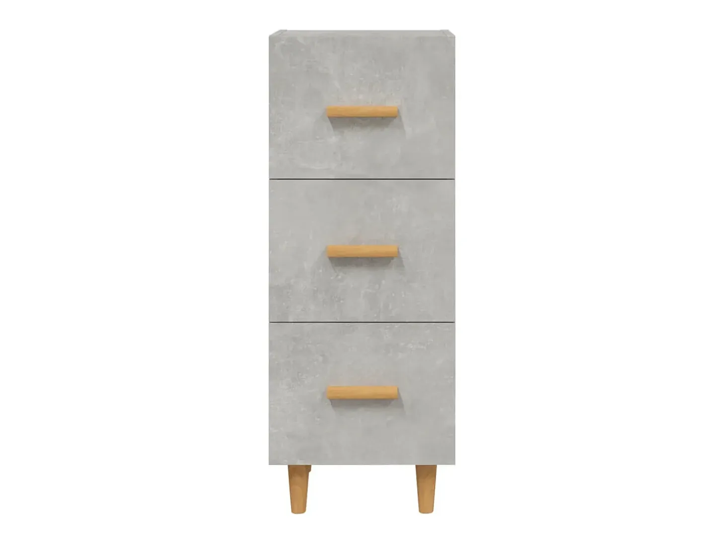 Aparador de madera contrachapada gris hormigón 34,5x34x90 cm