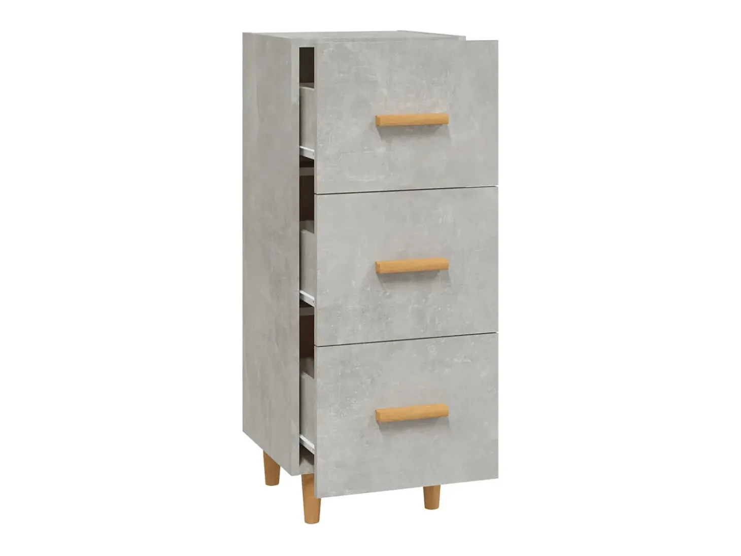 Aparador de madera contrachapada gris hormigón 34,5x34x90 cm