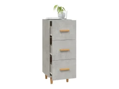 Aparador de madera contrachapada gris hormigón 34,5x34x90 cm