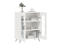 Aparador de madera contrachapada blanco brillante 69,5x34x90 cm ES17362