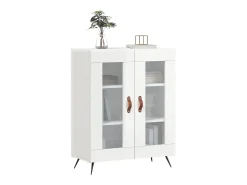 Aparador de madera contrachapada blanco brillante 69,5x34x90 cm ES17362