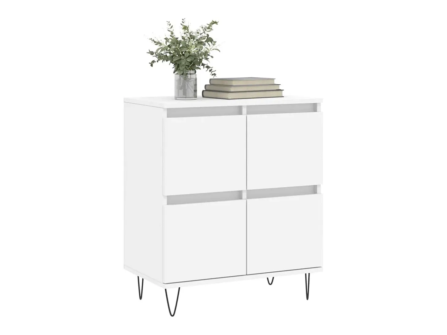 Aparador de madera contrachapada blanco 60x35x70 cm
