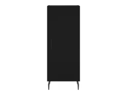 Aparador de madera contrachapada negro 34,5x34x90 cm