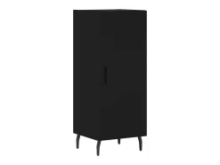 Aparador de madera contrachapada negro 34,5x34x90 cm