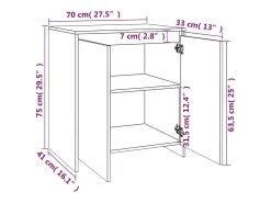 Aparador de madera contrachapada roble Sonoma 70x41x75 cm