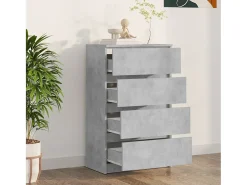 Aparador de madera contrachapada gris hormigón 60x35x98,5 cm ES78694