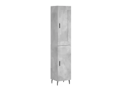 Aparador de madera contrachapada gris hormigón 34,5x34x180 cm ES70316