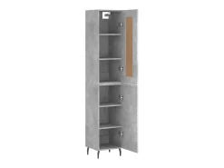 Aparador de madera contrachapada gris hormigón 34,5x34x180 cm ES70316
