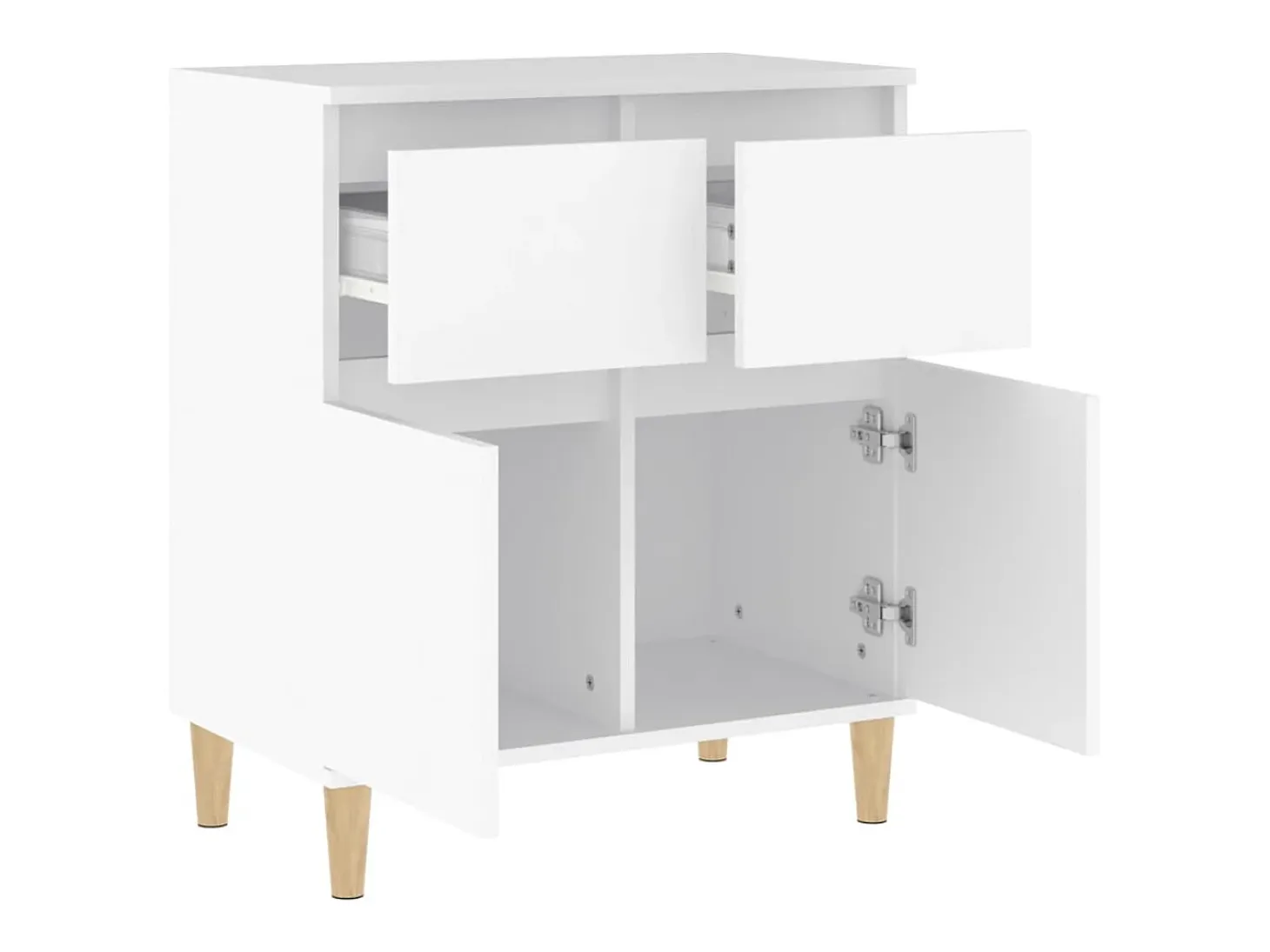Aparador de madera contrachapada blanco 60x35x70 cm