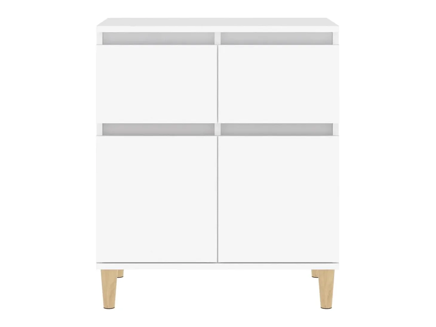Aparador de madera contrachapada blanco 60x35x70 cm