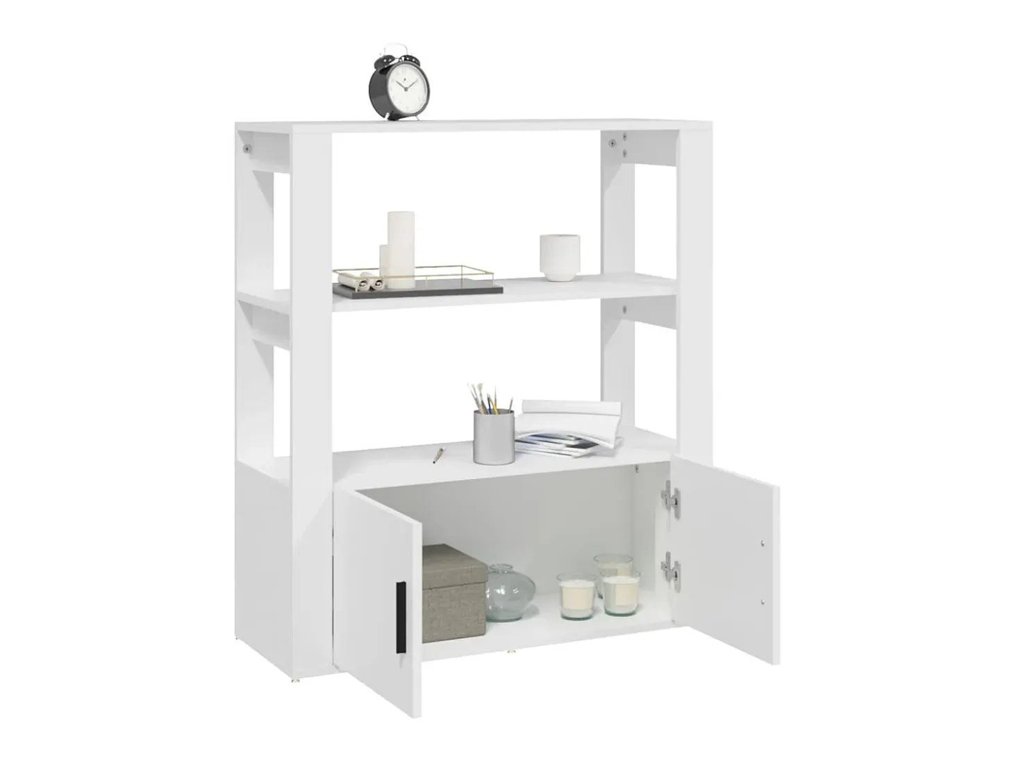 Aparador de madera contrachapada blanco 80x30x90 cm ES78313