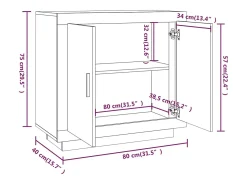 Aparador de madera contrachapada roble Sonoma 80x40x75 cm