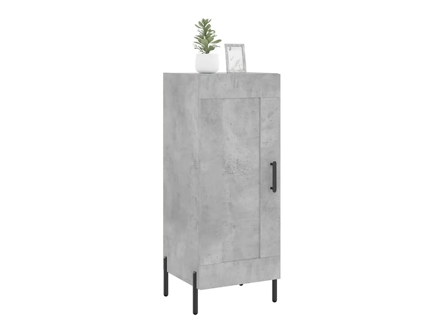 Aparador de madera contrachapada gris hormigón 34,5x34x90 cm