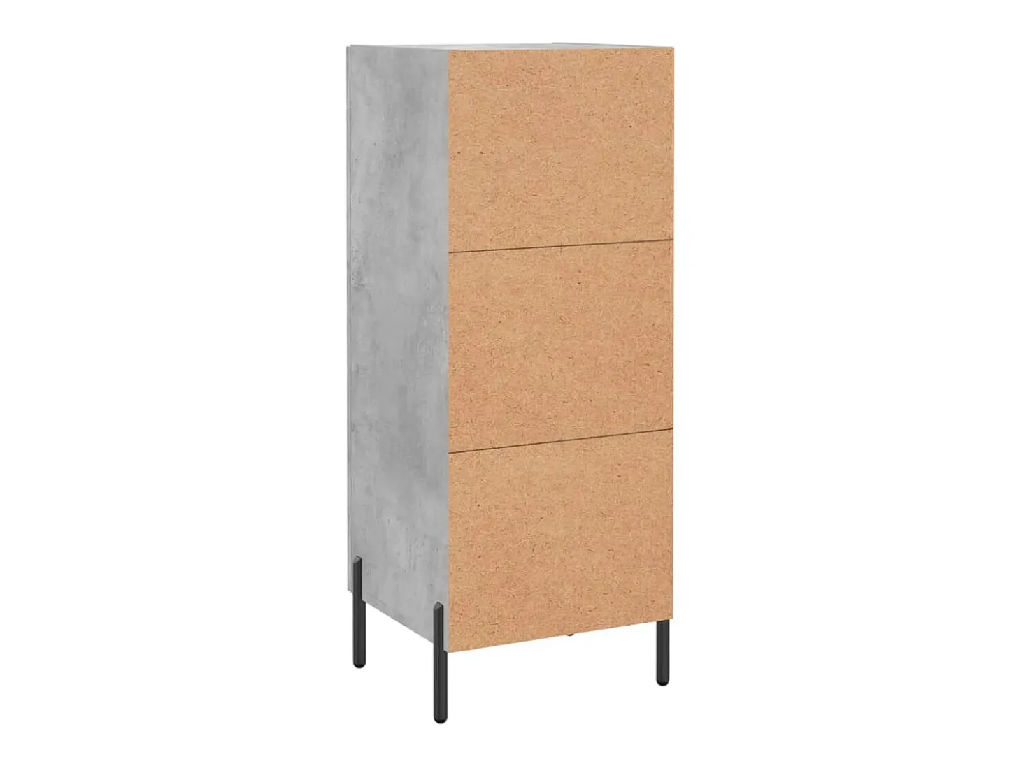 Aparador de madera contrachapada gris hormigón 34,5x34x90 cm