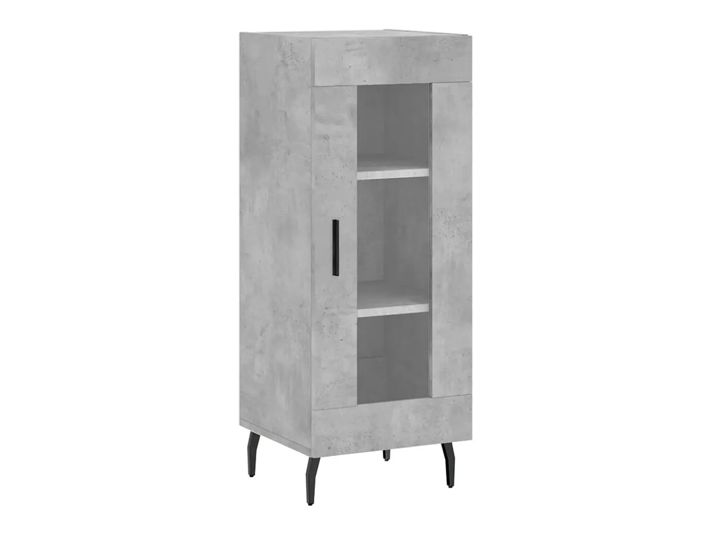 Aparador de madera contrachapada gris hormigón 34,5x34x180 cm
