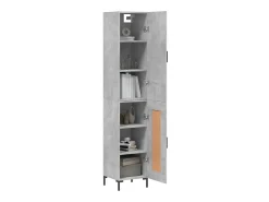 Aparador de madera contrachapada gris hormigón 34,5x34x180 cm ES46790