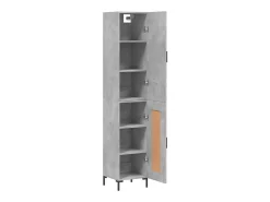 Aparador de madera contrachapada gris hormigón 34,5x34x180 cm ES46790