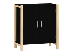 Aparador de madera contrachapada negro 62x38x70 cm ES16625
