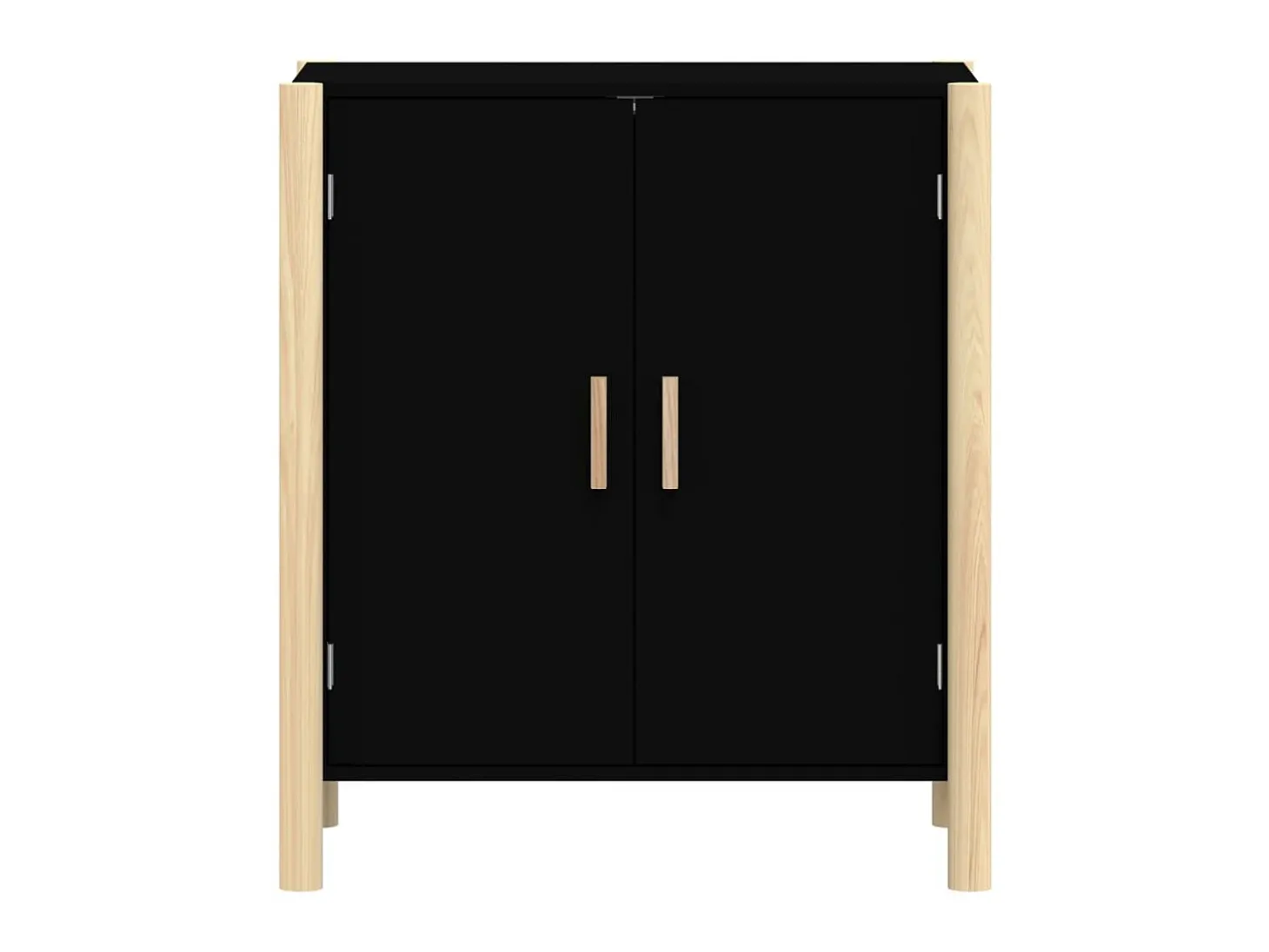Aparador de madera contrachapada negro 62x38x70 cm ES16625