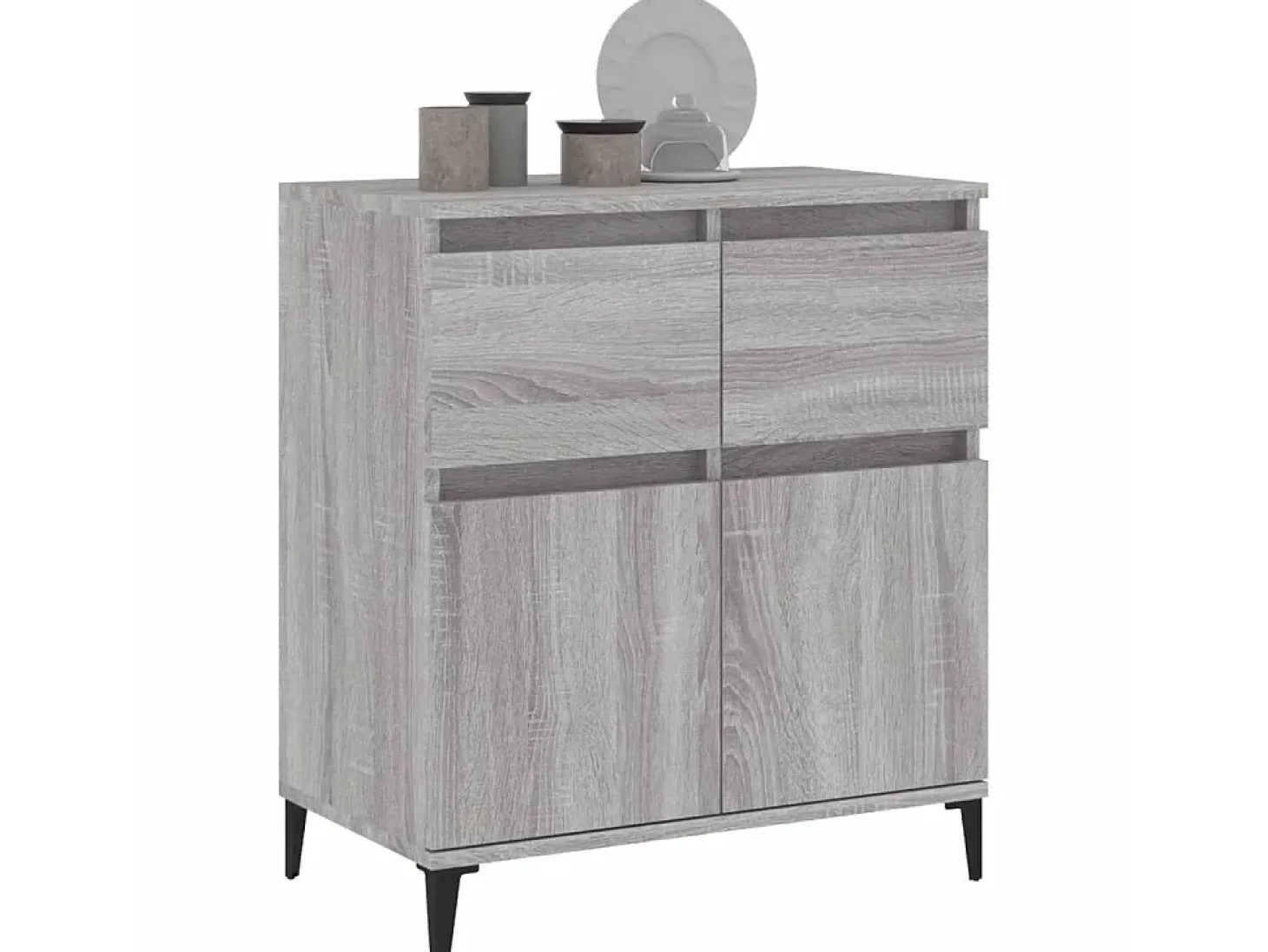 Aparador de madera contrachapada gris Sonoma 60x35x70 cm ES69660