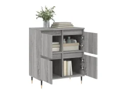 Aparador de madera contrachapada gris Sonoma 60x35x70 cm ES54536
