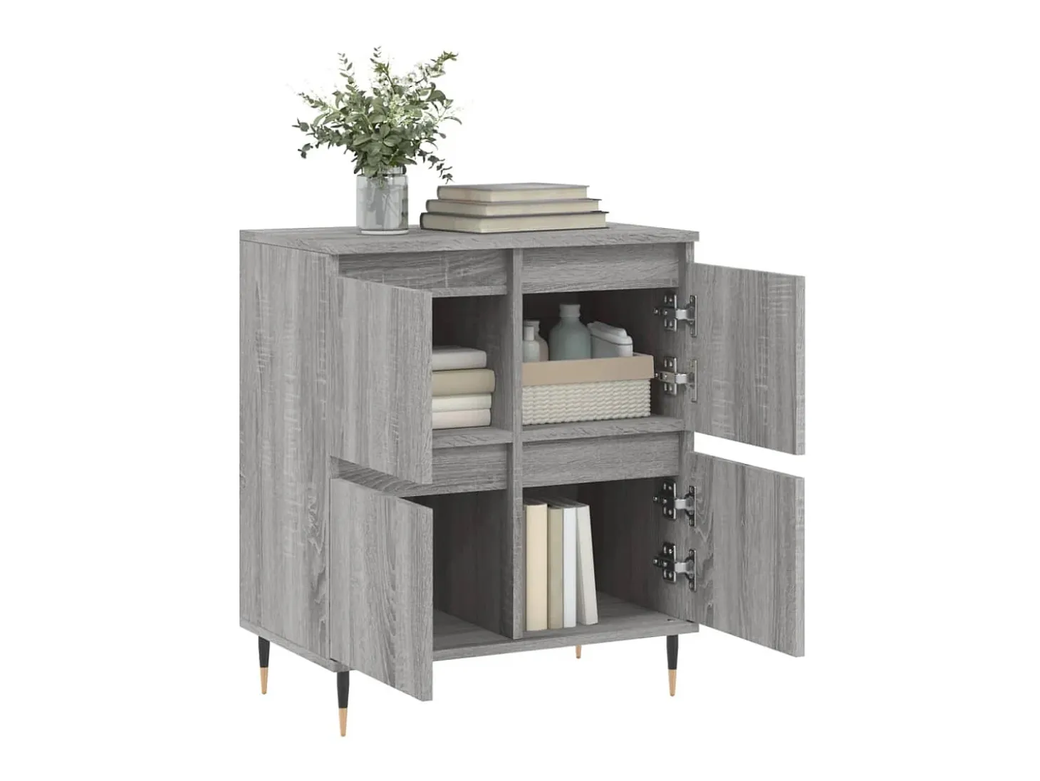 Aparador de madera contrachapada gris Sonoma 60x35x70 cm ES54536