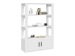 Aparador de madera contrachapada blanco 80x30x119,5 cm