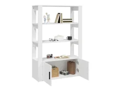 Aparador de madera contrachapada blanco 80x30x119,5 cm